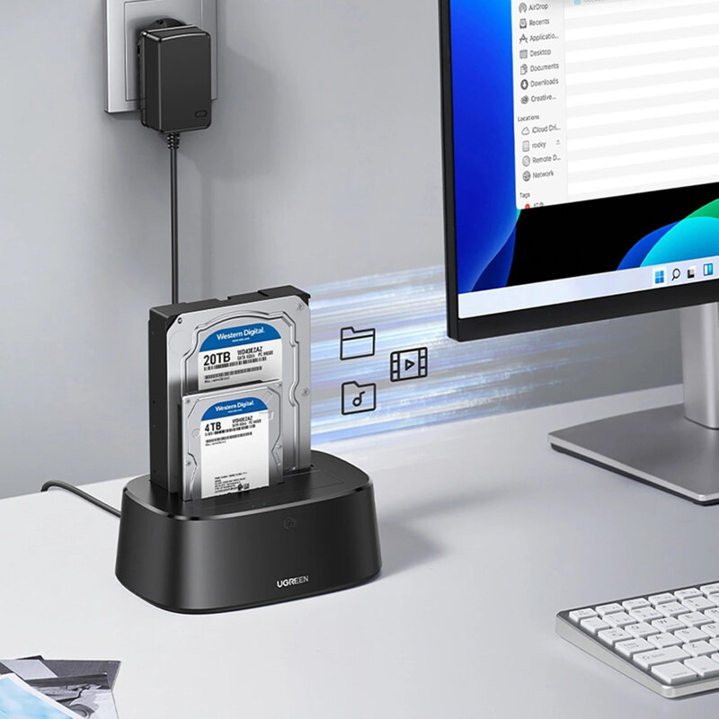 Statie dock SATA Ugreen CM198 2.5/3.5, 5Gbps, negru, 50857