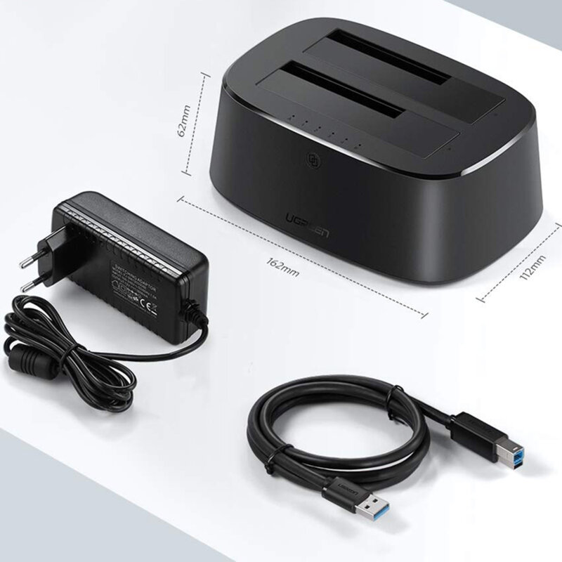 Statie dock SATA Ugreen CM198 2.5/3.5, 5Gbps, negru, 50857