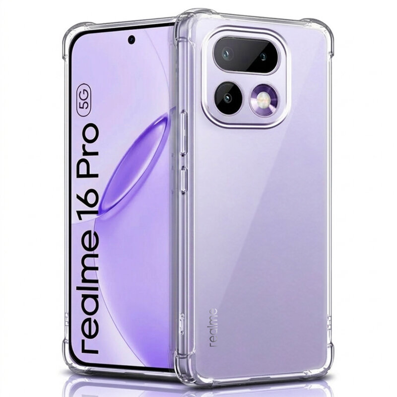 Husa Realme 16 Pro Techsuit Shockproof Clear Silicone, transparenta