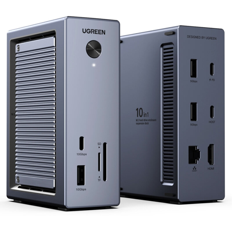 Hub 10in1, Type-C, USB, M2 NVMe, RJ45, PD100W Ugreen, 55735