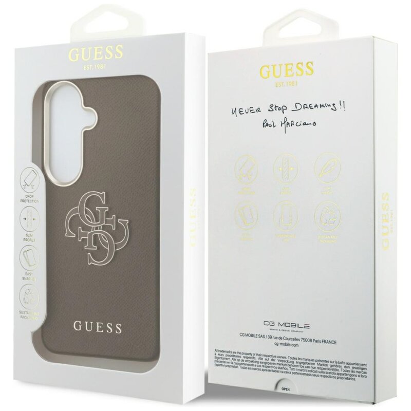 Husa Samsung Galaxy S26 Guess Grained Big 4G Metal Logo, maro, GUHCS26S5PS4RGGW