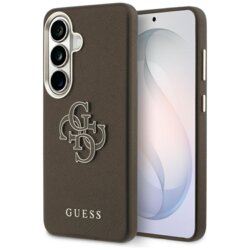 Husa Samsung Galaxy S26 Plus Guess Grained Big 4G Metal Logo, maro, GUHCS26M5PS4RGGW
