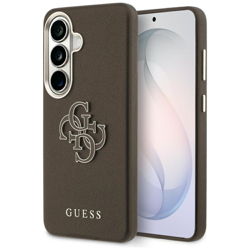 Husa Samsung Galaxy S26 Plus Guess Grained Big 4G Metal Logo, maro, GUHCS26M5PS4RGGW
