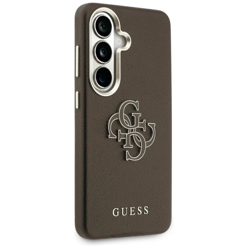 Husa Samsung Galaxy S26 Plus Guess Grained Big 4G Metal Logo, maro, GUHCS26M5PS4RGGW