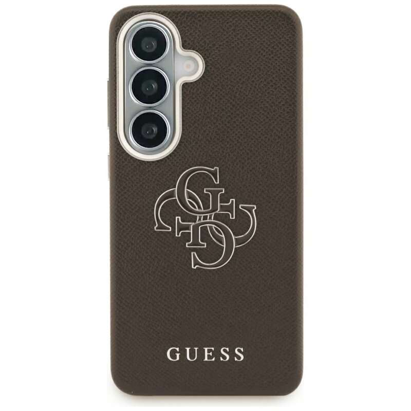 Husa Samsung Galaxy S26 Plus Guess Grained Big 4G Metal Logo, maro, GUHCS26M5PS4RGGW