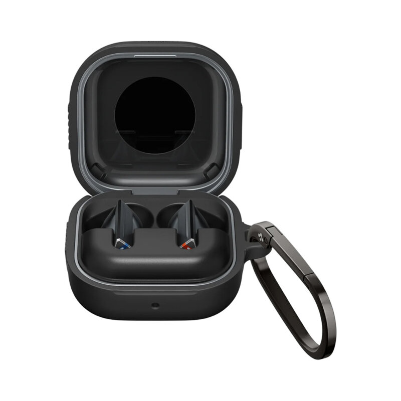 Husa Samsung Galaxy Buds 4 Spigen Rugged Armor, holder metalic, negru