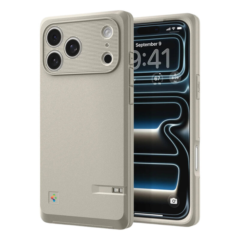 Husa iPhone 17 Pro Max Spigen Classic LS MagFit, bej