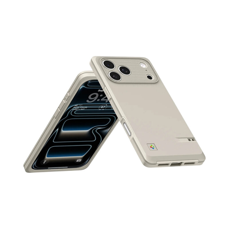 Husa iPhone 17 Pro Max Spigen Classic LS MagFit, bej