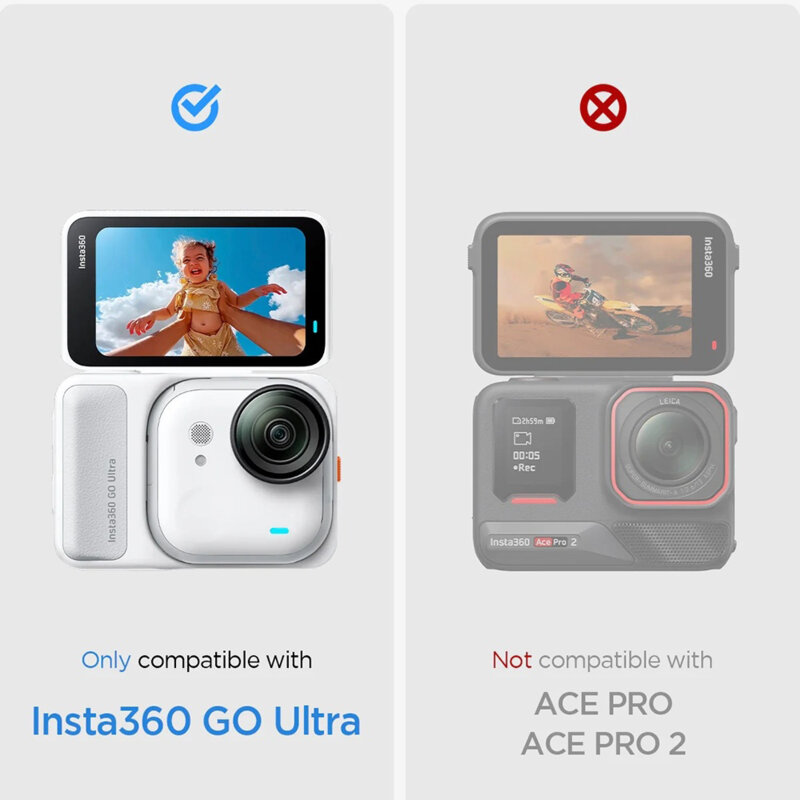 [Pachet 2x] Folie sticla Back Screen Insta360 Go Ultra Spigen Glas.tR Slim (AGL11171) , transparent