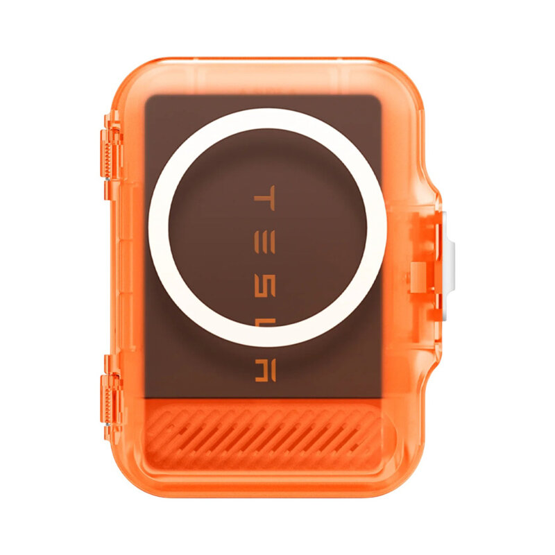 Portofel magnetic pentru telefon Spigen TinTap MagFit+, transparent/portocaliu, AFA11381