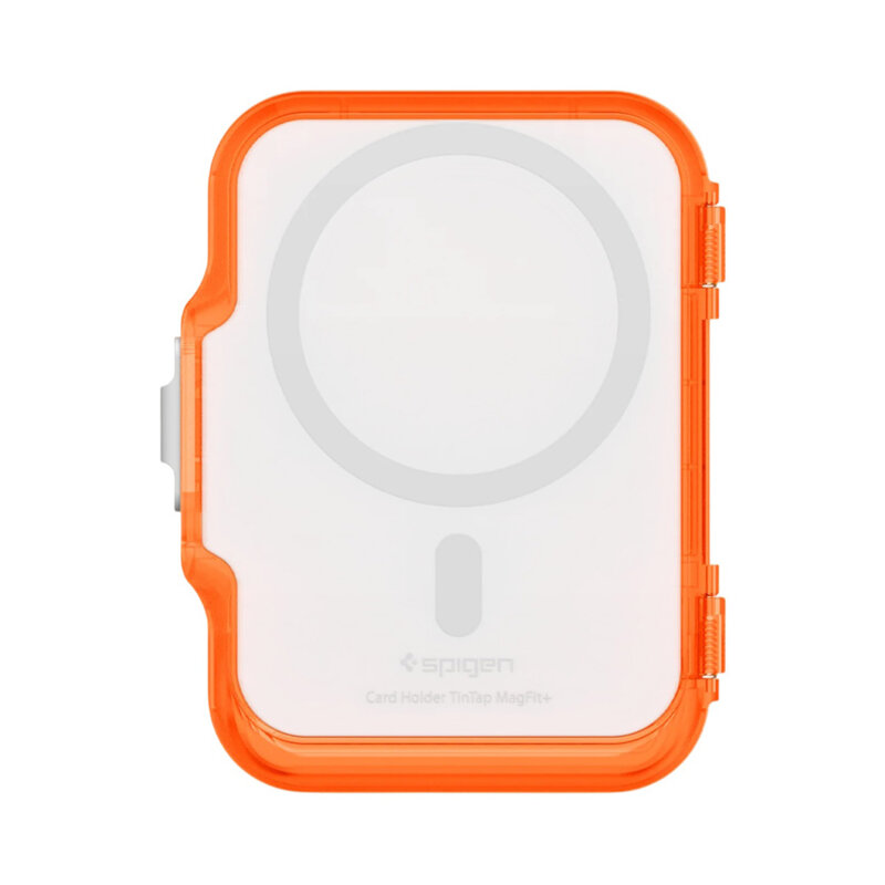 Portofel magnetic pentru telefon Spigen TinTap MagFit+, transparent/portocaliu, AFA11381