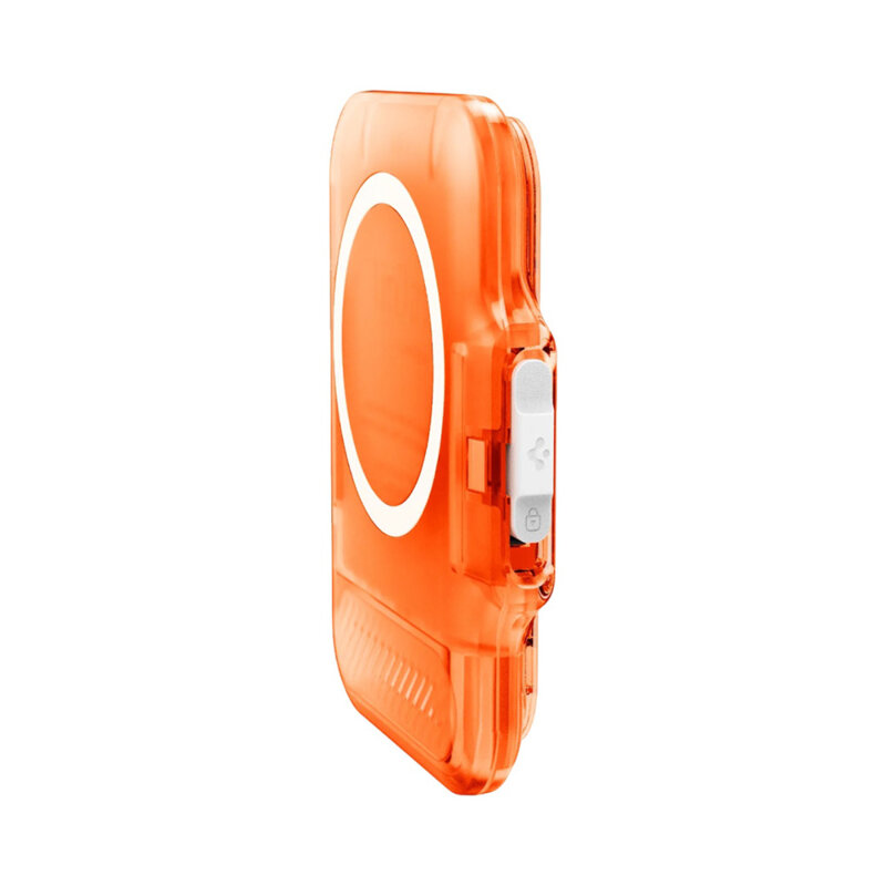 Portofel magnetic pentru telefon Spigen TinTap MagFit+, transparent/portocaliu, AFA11381