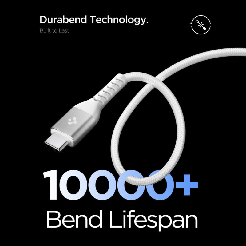 Cablu Type-C Fast Charging Spigen, 100W, 1m, alb, EB10010CCA