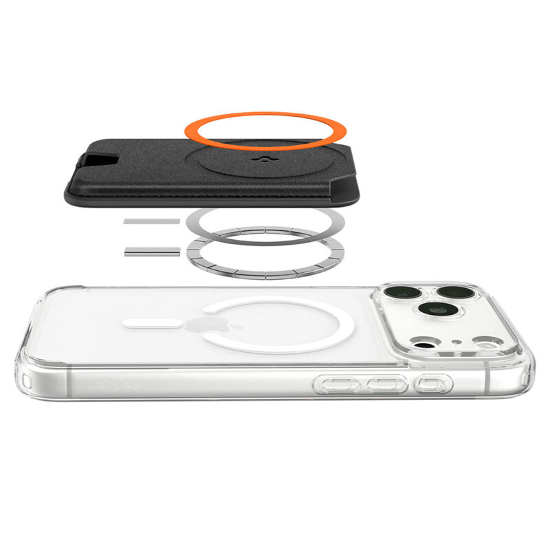 Portofel magnetic pentru telefon Spigen, negru/portocaliu, AFA11336
