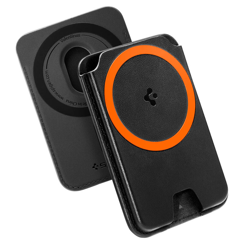 Portofel magnetic pentru telefon Spigen, negru/portocaliu, AFA11336