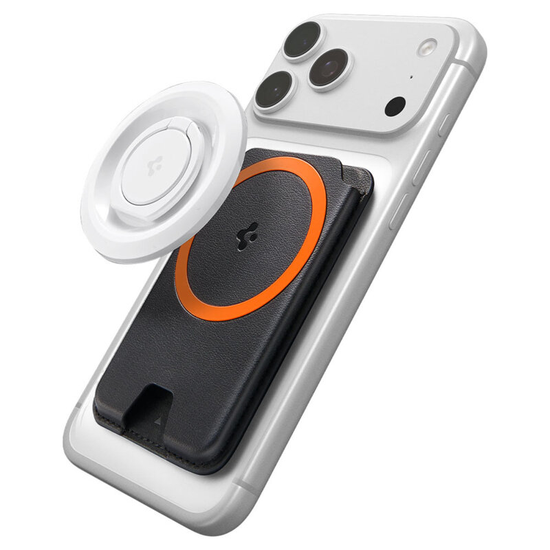 Portofel magnetic pentru telefon Spigen, negru/portocaliu, AFA11336