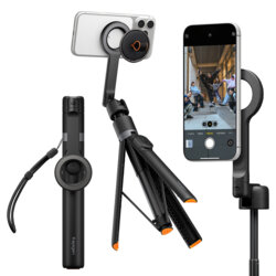 Selfie stick tripod MagSafe Bluetooth Spigen S582W, negru