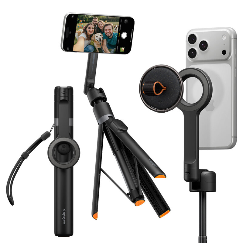 Selfie stick tripod MagSafe Bluetooth Spigen S582W, negru