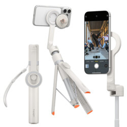 Selfie stick tripod MagSafe Bluetooth Spigen S582W, bej