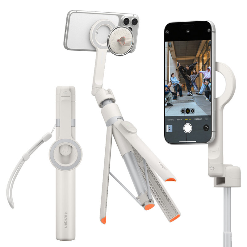 Selfie stick tripod MagSafe Bluetooth Spigen S582W, bej