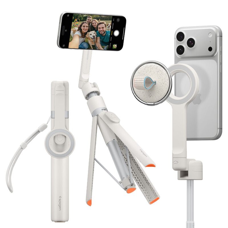 Selfie stick tripod MagSafe Bluetooth Spigen S582W, bej