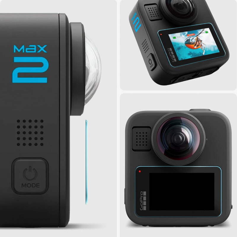 [Pachet 2x] Folie sticla Back Screen GoPro MAX 2 Spigen Glas.tR Slim (AGL11230) , transparent