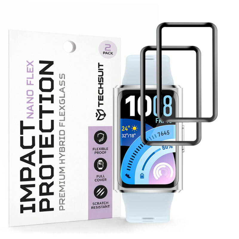[Pachet 2x] Folie Huawei Band 11 Pro Techsuit Nano Flex, negru