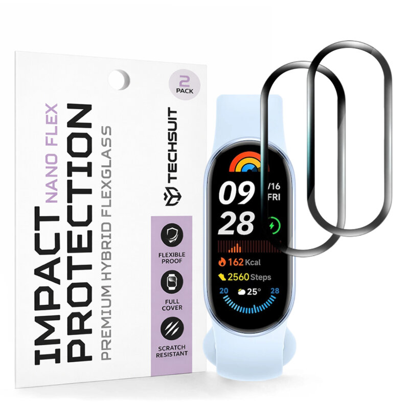 [Pachet 2x] Folie Xiaomi Mi Band 9 NFC Techsuit Nano Flex, negru