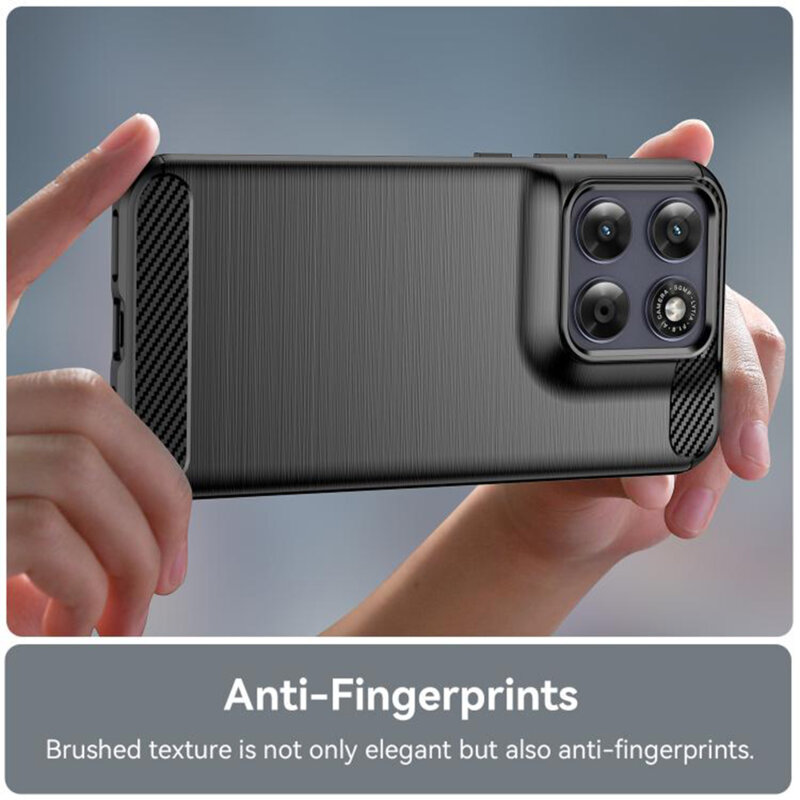 Husa Motorola Moto G77 Techsuit Carbon Silicone, negru