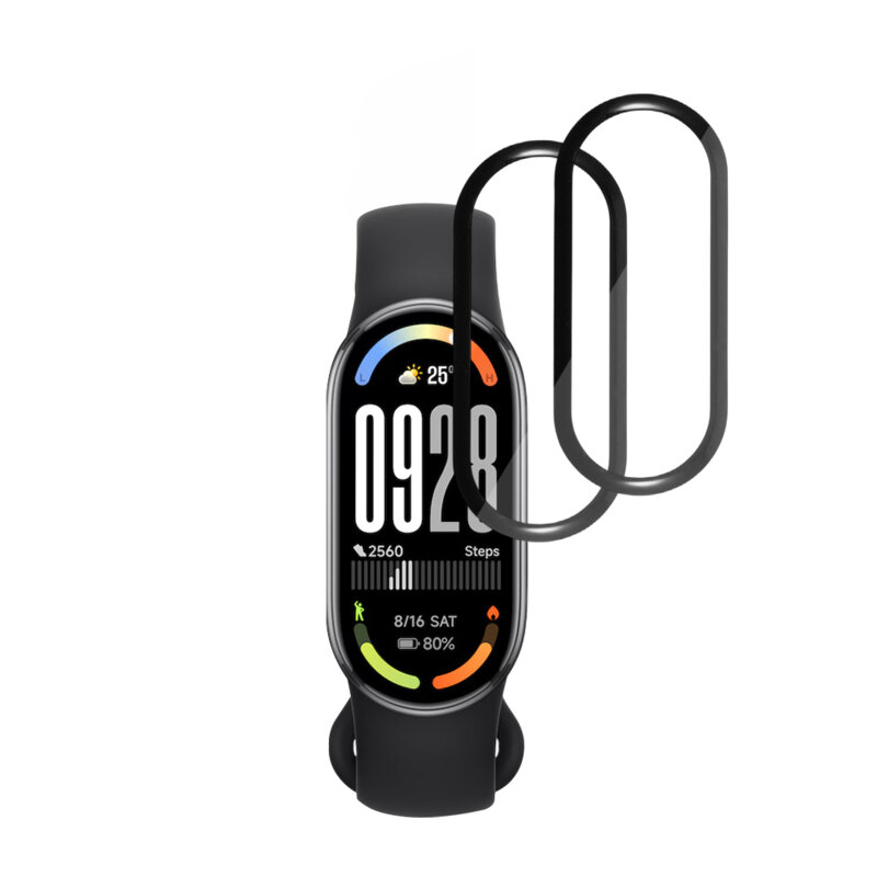 [Pachet 2x] Folie Xiaomi Smart Band 10 Techsuit Nano Flex, negru