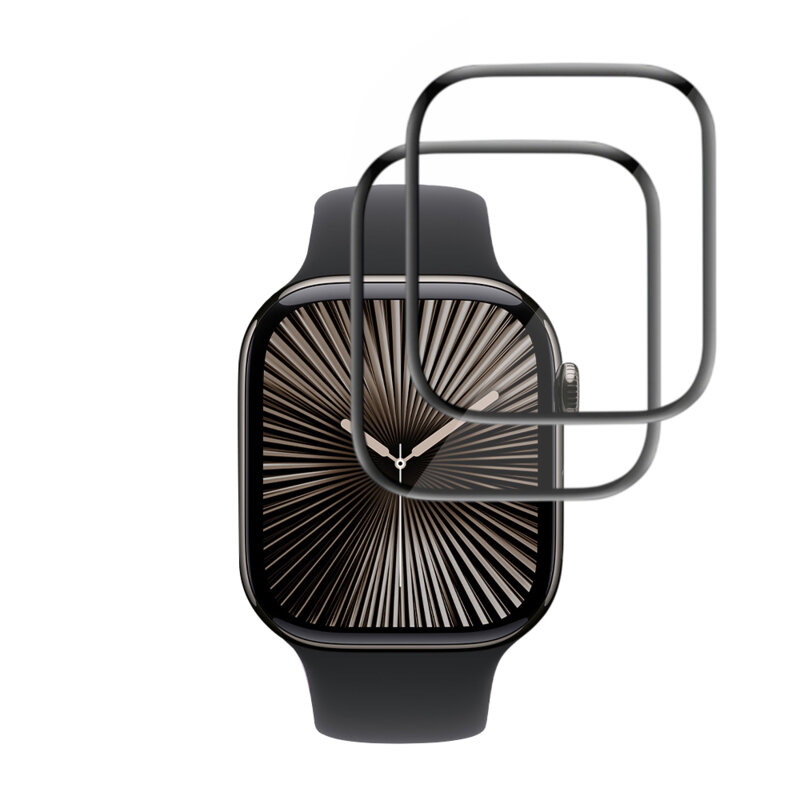 [Pachet 2x] Folie Apple Watch 10 42mm Techsuit Nano Flex, negru