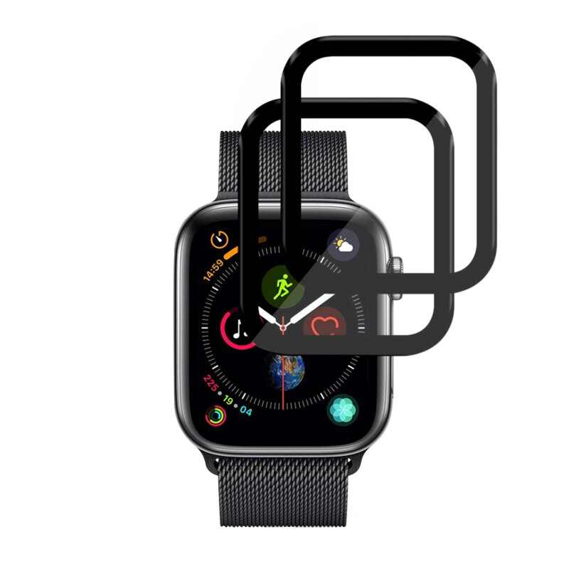 [Pachet 2x] Folie Apple Watch 5 44mm Techsuit Nano Flex, negru