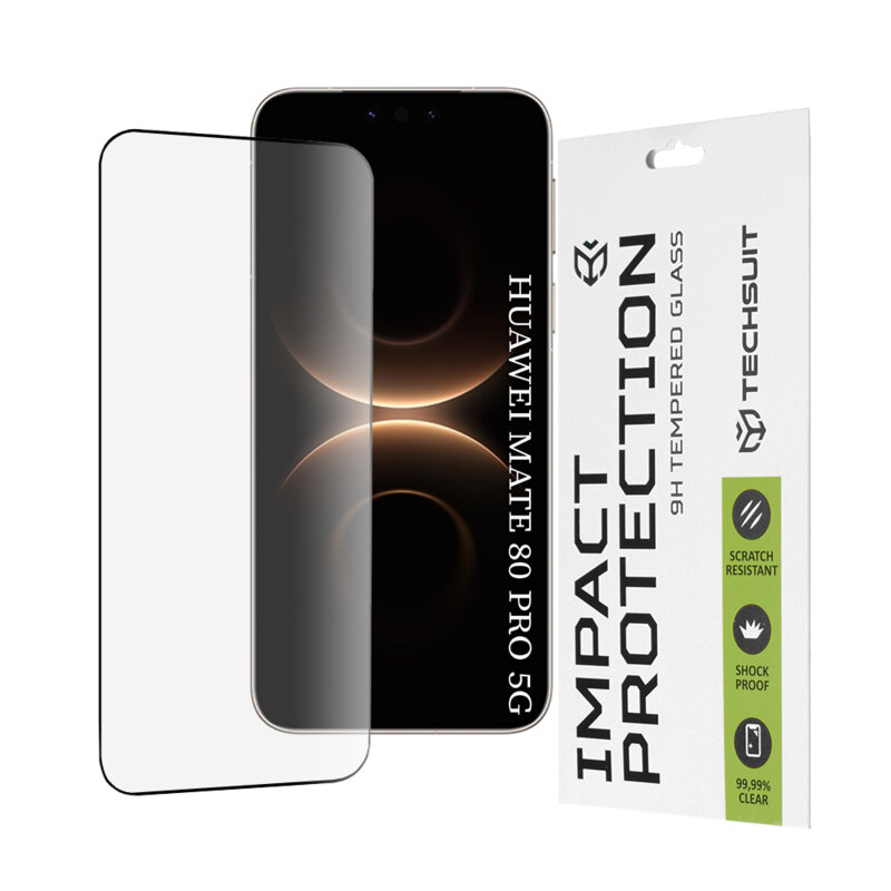 Folie sticla Huawei Mate 80 Pro Techsuit 111D Full Glue Full Cover, negru
