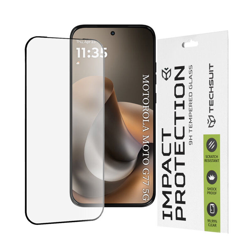 Folie sticla Motorola Moto G67 Techsuit 111D Full Glue Full Cover, negru