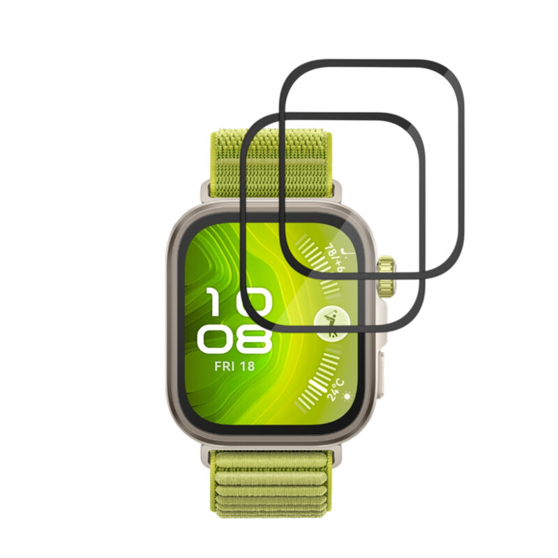 [Pachet 2x] Folie Huawei Watch Fit 4 Pro Techsuit Nano Flex, negru