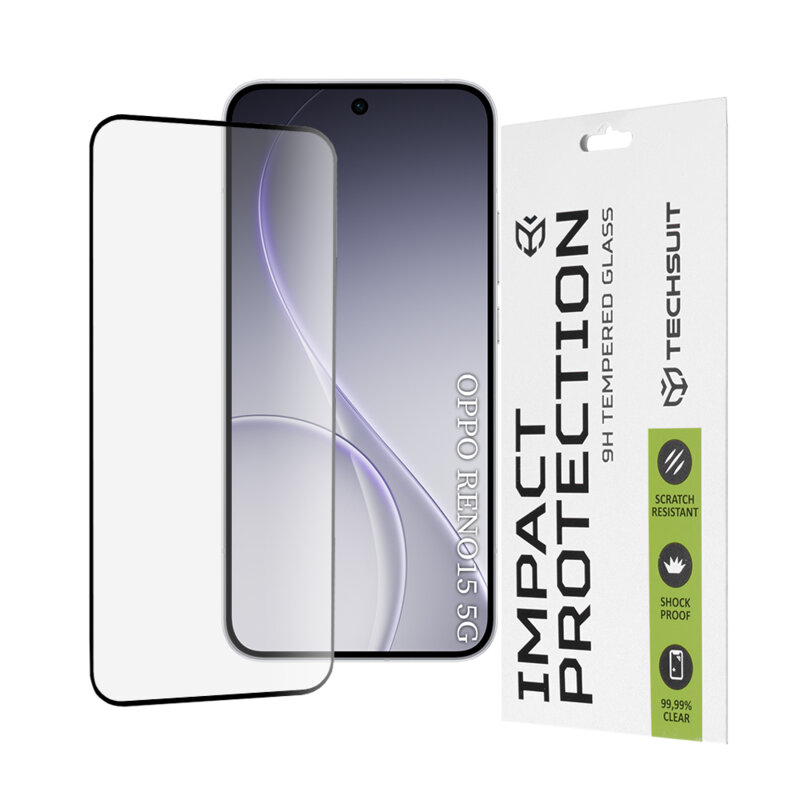 Folie sticla Oppo Reno15 Techsuit 111D Full Glue Full Cover, negru