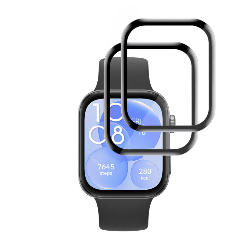 [Pachet 2x] Folie Huawei Watch Fit 3 Techsuit Nano Flex, negru