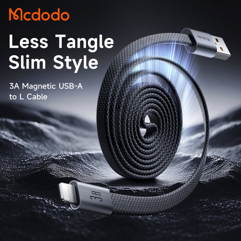 Cablu magnetic USB la Lightning 3A Mcdodo, 1m, CA-1160, negru
