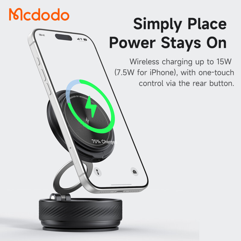 Suport auto cu incarcare wireless 15W Mcdodo CH-8610, negru