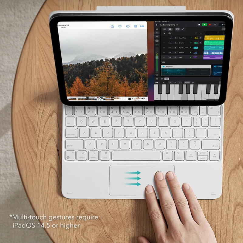 Husa cu tastatura iPad 10 (2022) 10.9 ESR Rebound Magnetic, alb