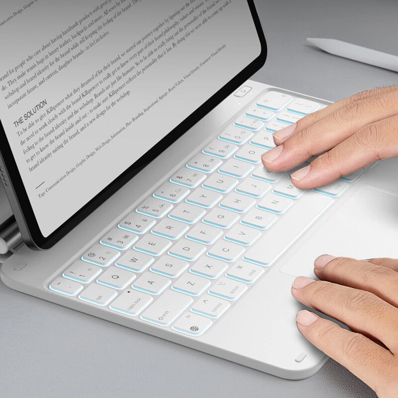 Husa cu tastatura iPad 10 (2022) 10.9 ESR Rebound Magnetic, alb