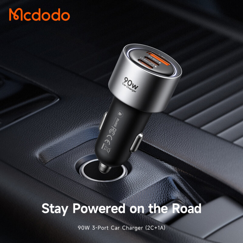 Incarcator auto compact 2x Type-C, USB, 90W, Mcdodo Cool Series, CC-3110