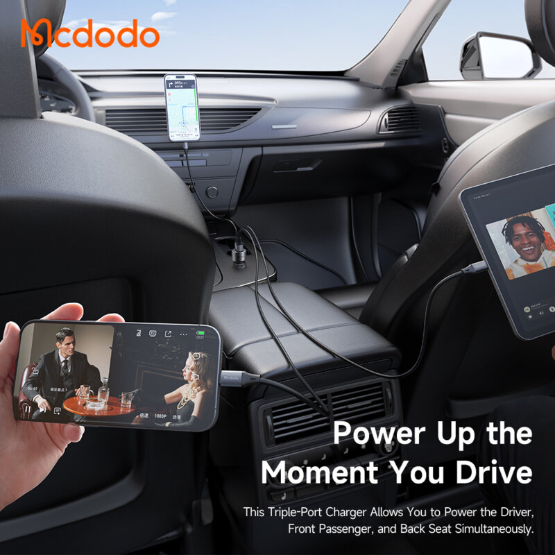 Incarcator auto compact 2x Type-C, USB, 90W, Mcdodo Cool Series, CC-3110