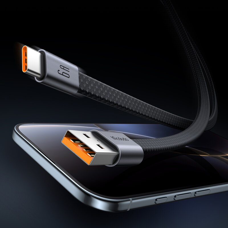 Cablu magnetic USB la Type-C 6A Mcdodo, 1m, CA-1200, negru