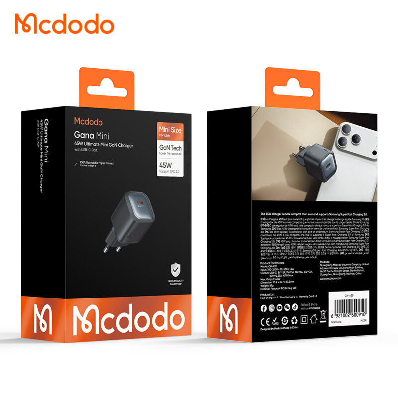 Incarcator priza GaN 45W, Mcdodo Ultimate Mini Series, CH-4391