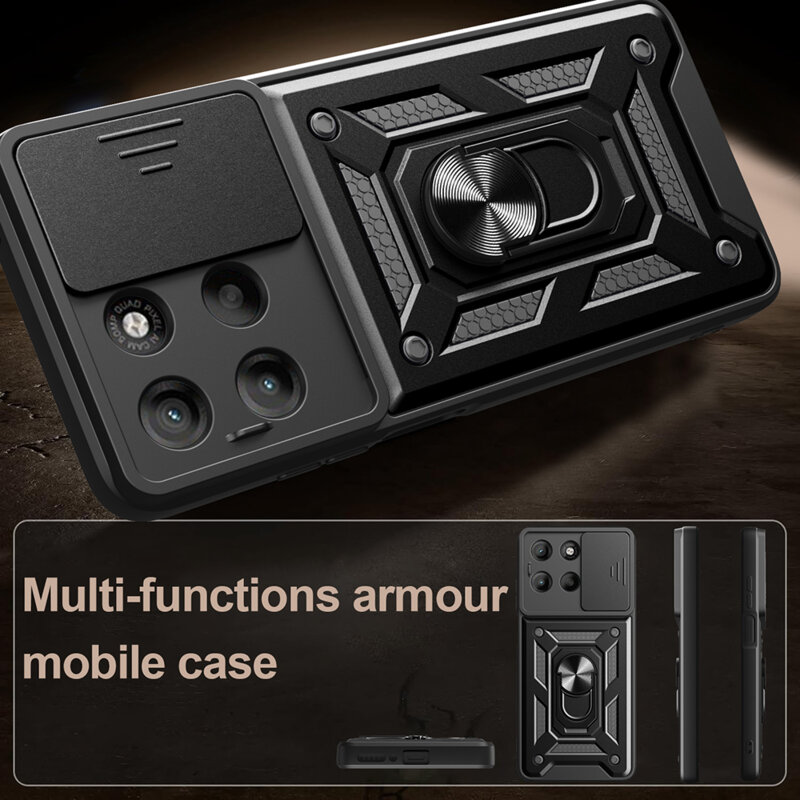 Husa Motorola Moto G77 protectie camera Techsuit CamShield Series, albastru