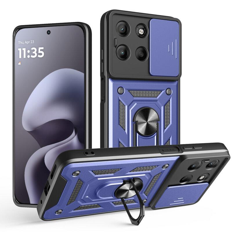 Husa Motorola Moto G67 protectie camera Techsuit CamShield Series, albastru