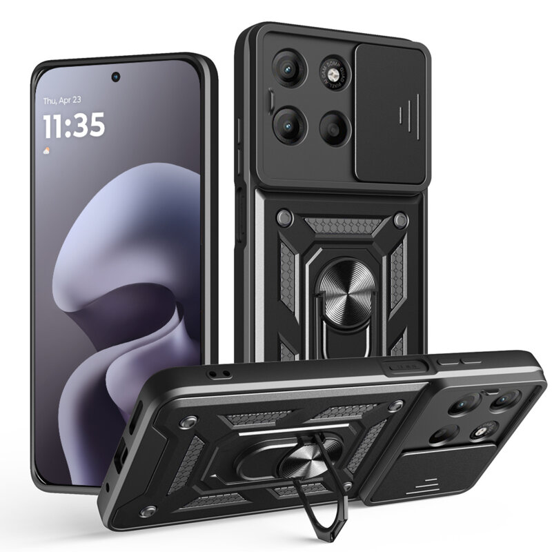 Husa Motorola Moto G67 protectie camera Techsuit CamShield Series, negru