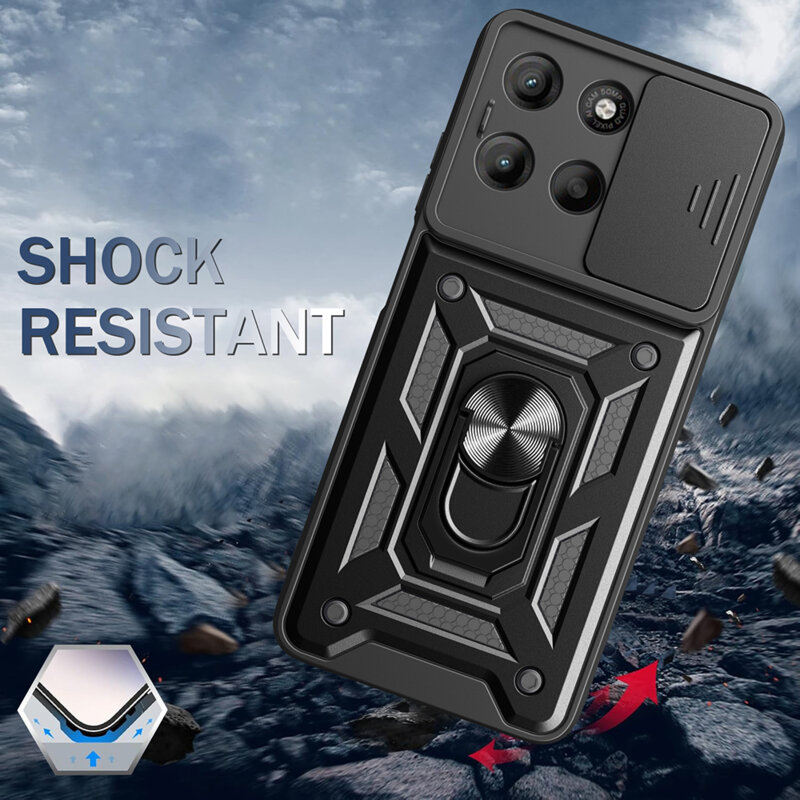 Husa Motorola Moto G67 protectie camera Techsuit CamShield Series, negru