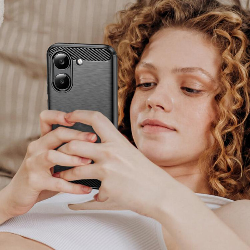 Husa Xiaomi Poco X8 Pro Techsuit Carbon Silicone, negru